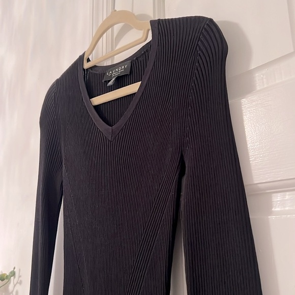 Laundry by Shelli Segal Black Ribbed Knit Sweater Dress XS - Picture 7 of 12